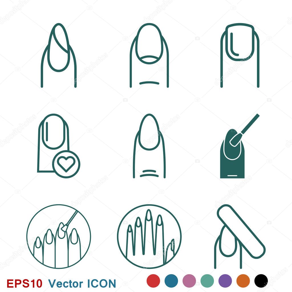 Nail icon logo, illustration, vector sign symbol for design