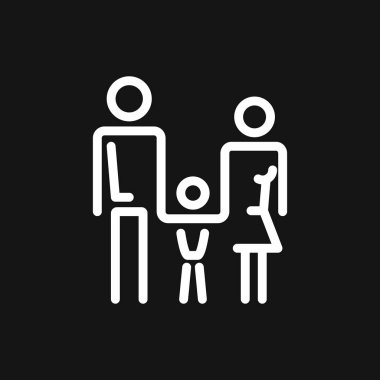 Düz tarzda aile simgesi. Logo, Web sitesi tasarımı için ebeveynler sembolü