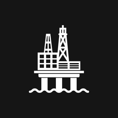 Petrol platformu iconfuel üretim logo, illüstrasyon, vektör işareti simgesi tasarım için