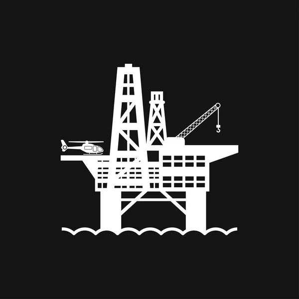 石油プラットフォームの iconfuel 生産のロゴ、イラスト、デザインのベクトル記号 — ストックベクタ