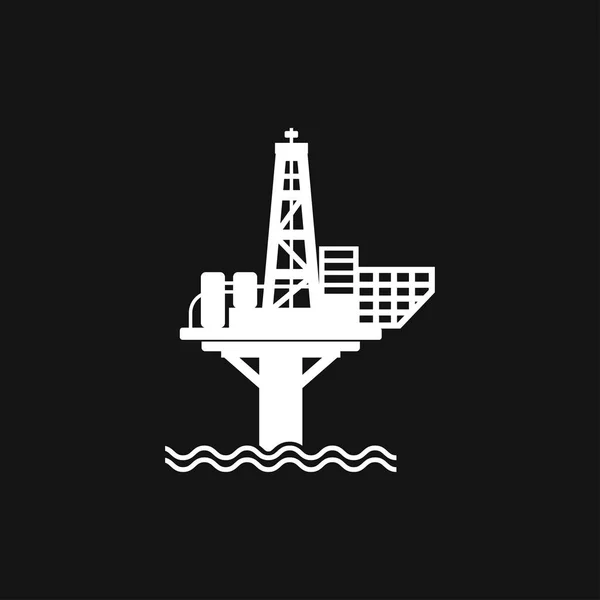 Виробництво піктограм нафтової платформи логотип, ілюстрація, векторний знак для дизайну — стоковий вектор