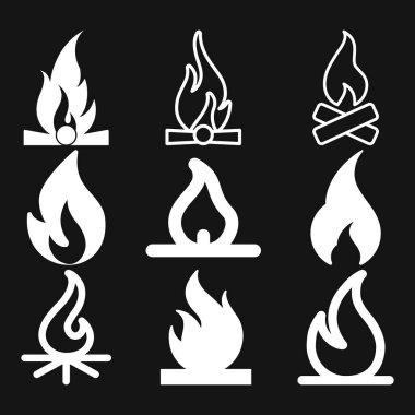 Ateş simgesi vektörü. Logo tasarımı için simge illüstrasyon