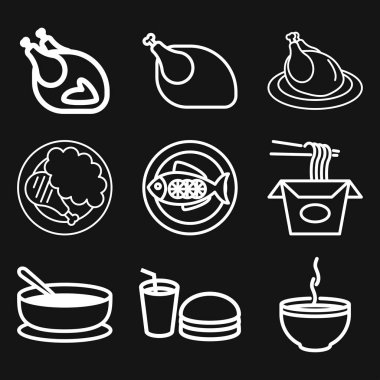 Logo tasarım, illüstrasyon, vektör işareti sembolü için gıda simgesi vektör