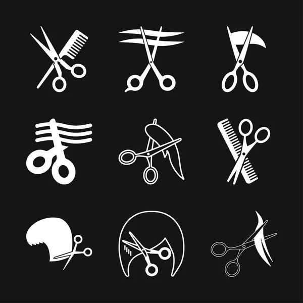 Κουρείο είδωλο διανυσματικό λογότυπο, απεικόνιση, σύμβολο διανυσματικού συμβόλου για το σχεδιασμό — Διανυσματικό Αρχείο