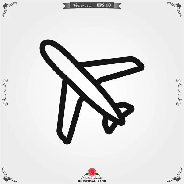 Plane icon on white background, airplane vector Illustration — Stock Vector