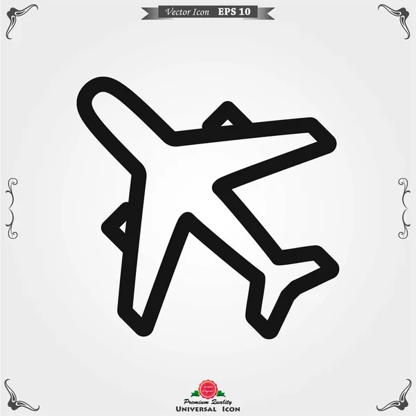 Plane icon on white background, airplane vector Illustration — Stock Vector