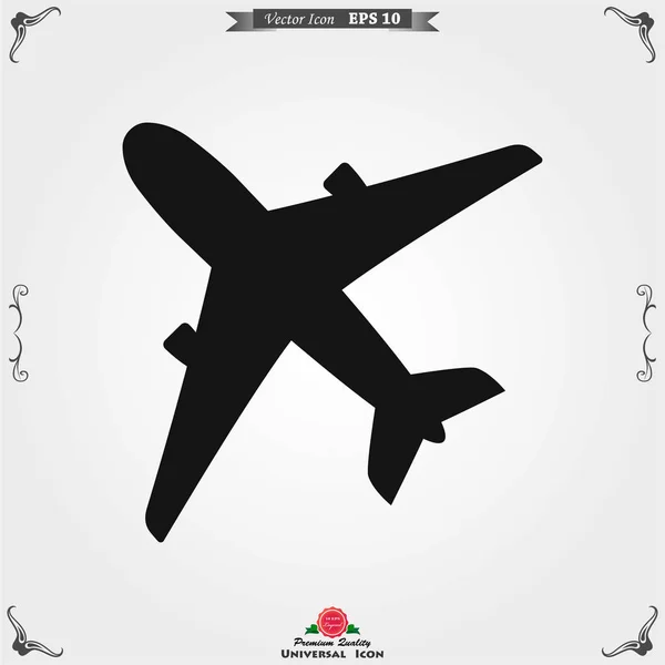 Plane icon on white background, airplane vector Illustration — Stock Vector
