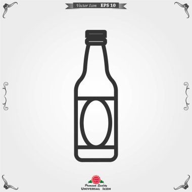 Web ve uygulamalar için bira şişesi simge vektör illüstrasyon.