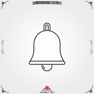 Arka planda izole trendy düz tarzı Bell Icon vector.