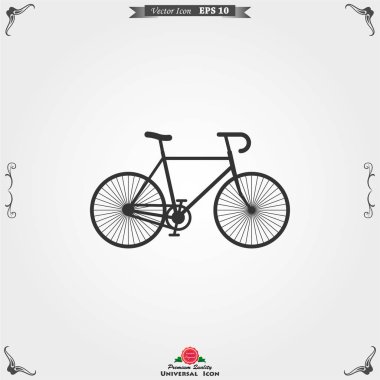 Bisiklet ikonu. Arkaplanda vektör ögesi çizimi.