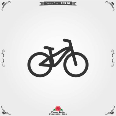 Bisiklet ikonu. Arkaplanda vektör ögesi çizimi.