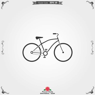 Bisiklet ikonu. Arkaplanda vektör ögesi çizimi.
