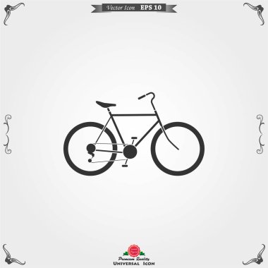 Bisiklet ikonu. Arkaplanda vektör ögesi çizimi.