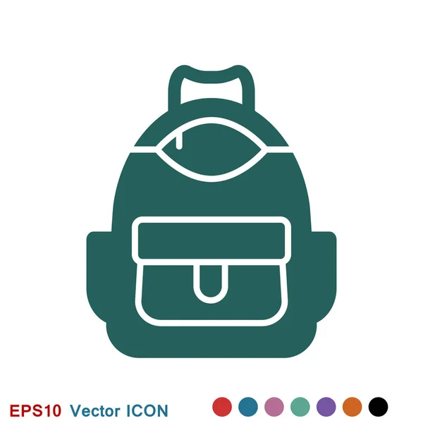 Ícone sólido mochila. Design de símbolo de bagagem, projetado para web e app. Eps 10 — Vetor de Stock