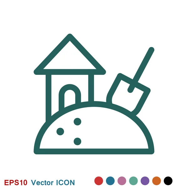 Strand icoon vector van vakantie en toerisme, zomer symbool — Stockvector