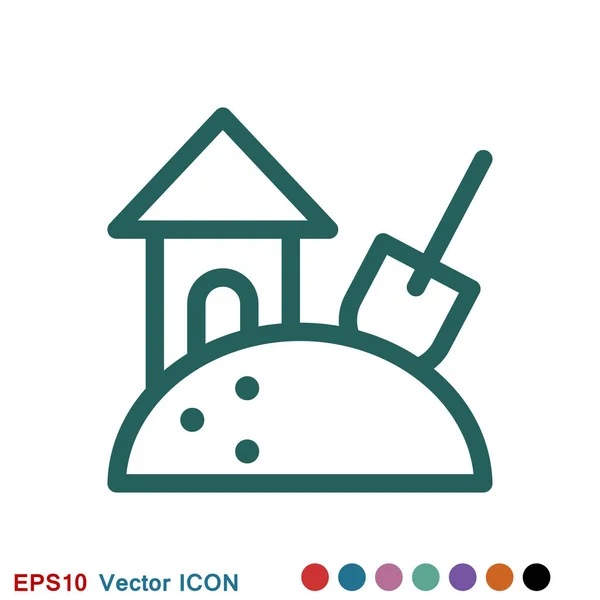 Vetor de ícone de praia de férias e turismo, símbolo de verão —  Vetores de Stock