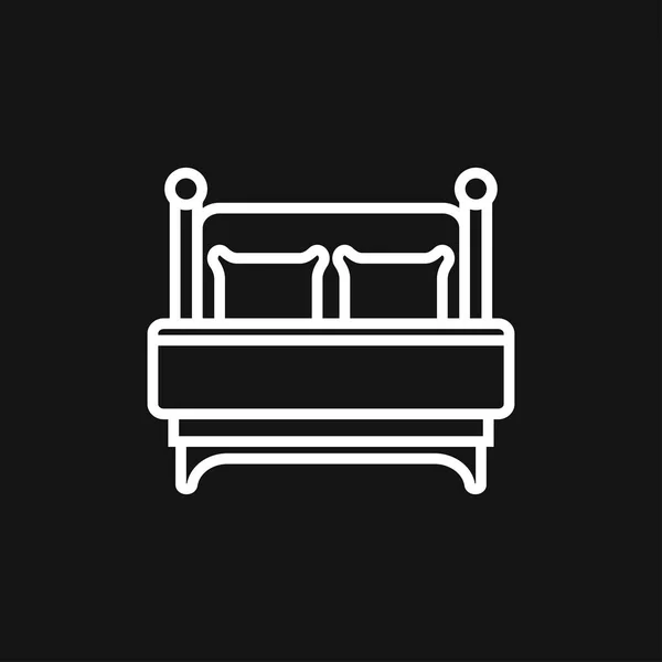 Ikona ikony postele, plochý symbol na pozadí. — Stockový vektor