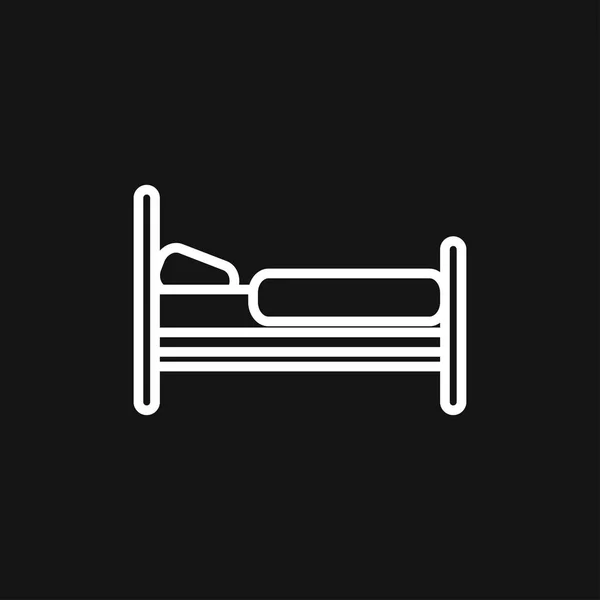 Vector icono de la cama, símbolo plano en el fondo . — Archivo Imágenes Vectoriales