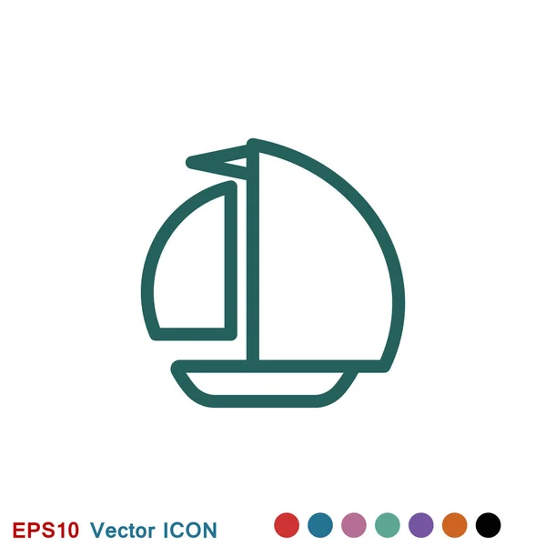 Vecteur d'icône de bateau dans un style plat à la mode isolé sur fond. Transport maritime, symbole du bateau — Image vectorielle
