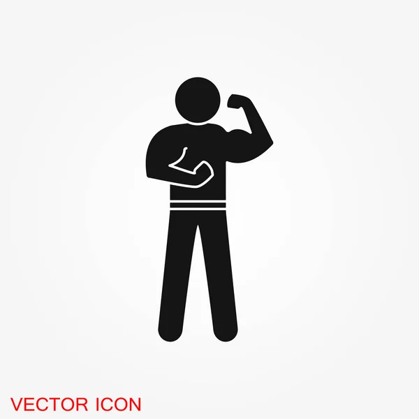 ボディービルダーアイコン, 筋肉の記号.ウェブデザインのためのベクトルイラスト — ストックベクタ