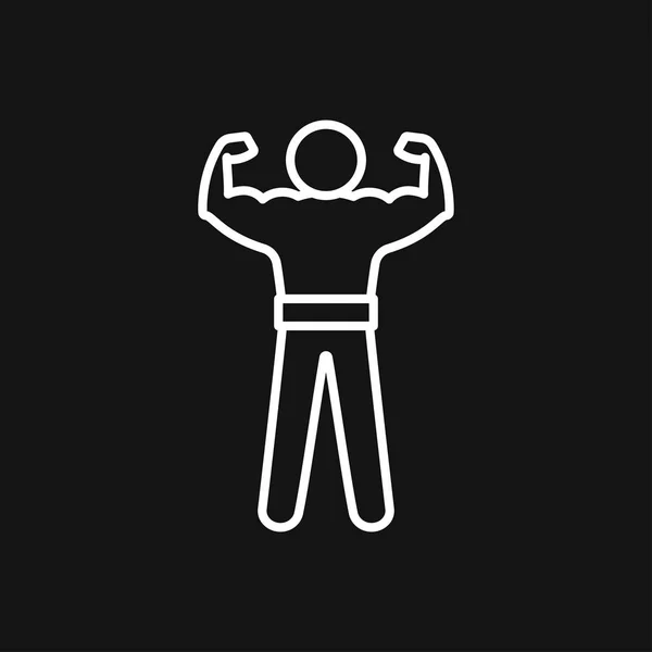 Icono del culturista, signo muscular. Ilustración vectorial para diseño web — Vector de stock