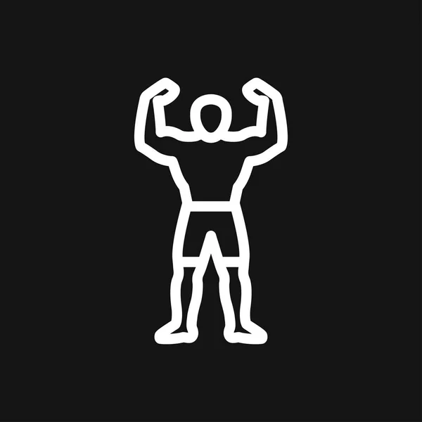Εικονίδιο bodybuilder, μυικό σημάδι. Απεικόνιση διανύσματος για σχεδίαση ιστού — Διανυσματικό Αρχείο