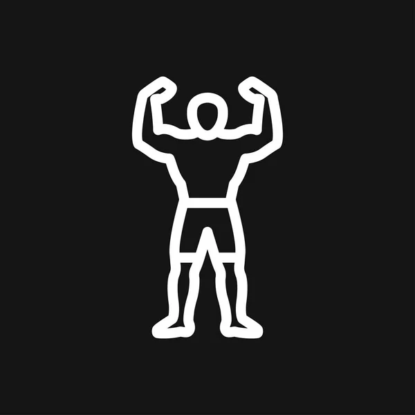 Bodybuilder-Ikone, Muskelzeichen. Vektorillustration für Webdesign — Stockvektor