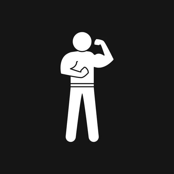 Bodybuilder icoon, spier teken. Vector illustratie voor web design — Stockvector