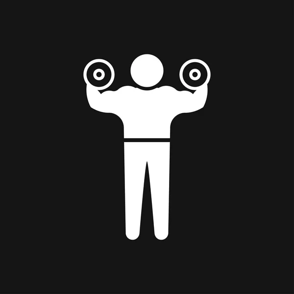 Bodybuilder icoon, spier teken. Vector illustratie voor web design — Stockvector