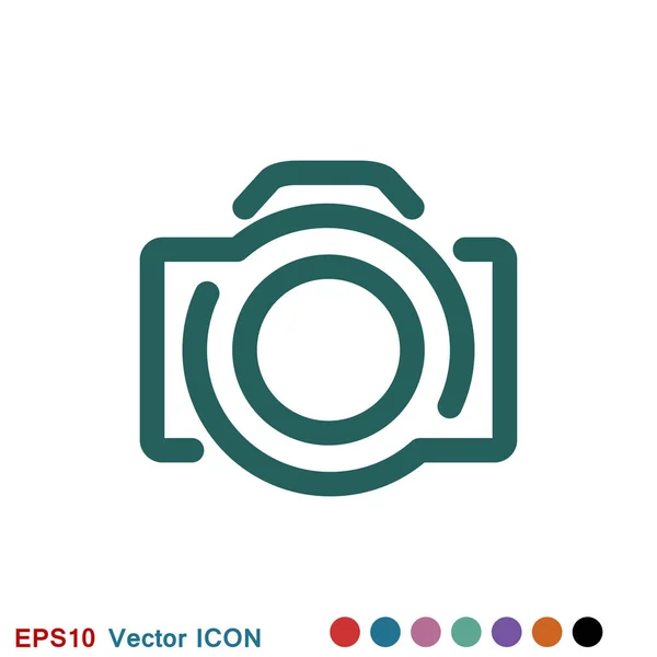 Kamera-Symbol im flachen Stil isoliert auf dem Hintergrund — Stockvektor