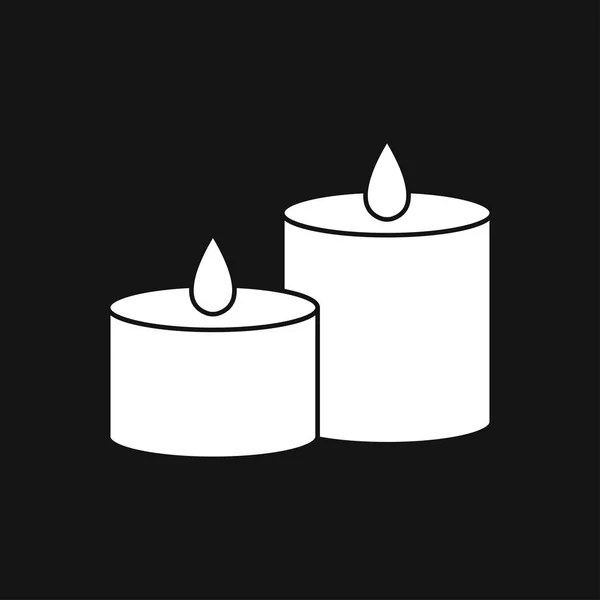 Icono de vector de vela. Concepto ligero. Se puede utilizar para temas como celebración, vacaciones, decoración. Iconos de velas — Vector de stock