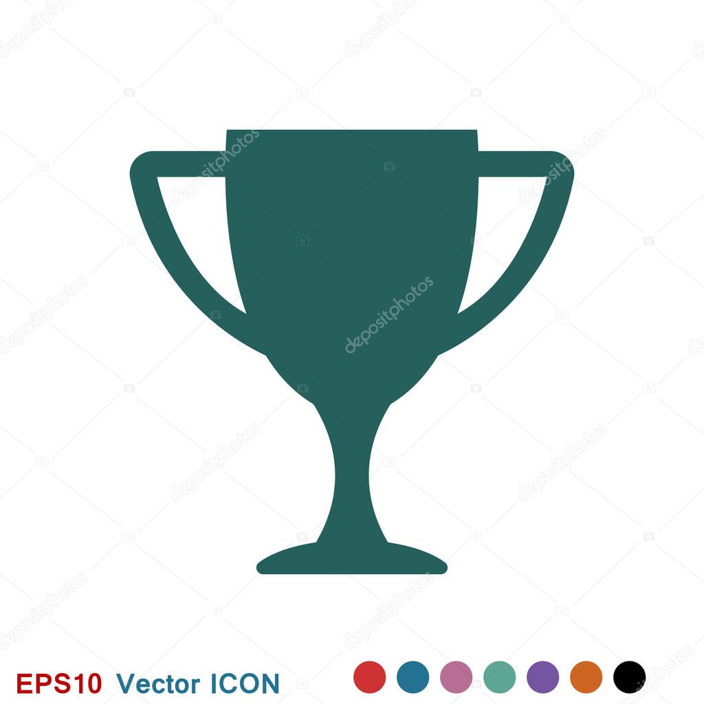 Trophy cup vector icon. Sport competition silhouette symbol.
