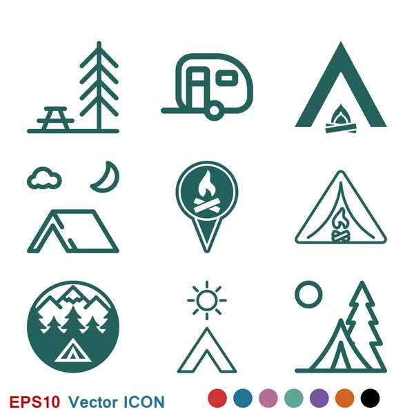 Vektor-camping-Symbol für Web-und mobile ui verwenden, camping Elemente — Stockvektor