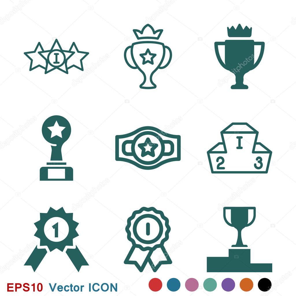 Champion vector icon, flat design for web or mobile app, award symbol.