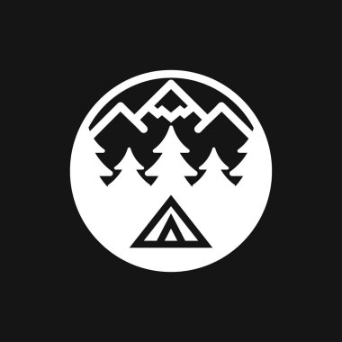 Vektör kamp simgesi Web ve mobil UI için kullanmak, kamp elemanları