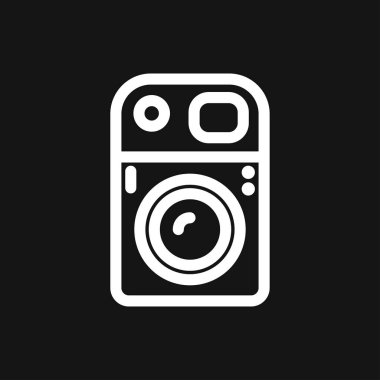 Arka planda izole düz tarzda kamera simgesi