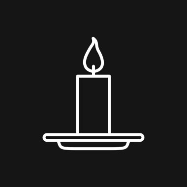 Mum vektör simgesi. Işık konsepti. Kutlama, tatil, dekorasyon gibi konularda kullanılabilir. Mumlar simgeleri