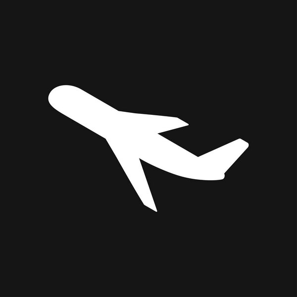 Plane icon on white background, airplane vector Illustration