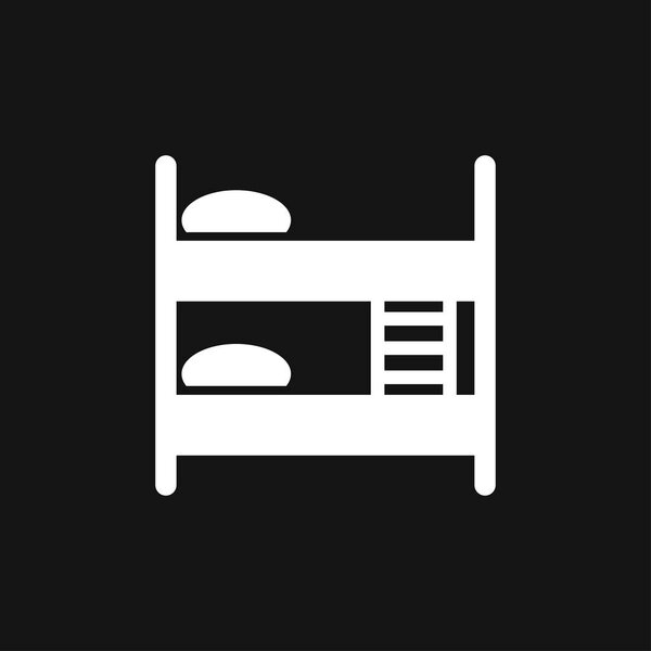 Bed icon vector, flat symbol on background.