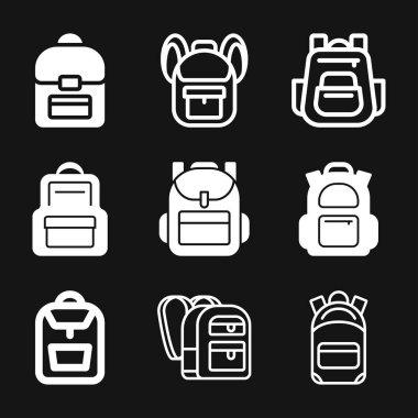 Sırt çantası katı simgesi. Web ve uygulama için tasarlanmış Bagaj sembolü tasarımı. EPS 10