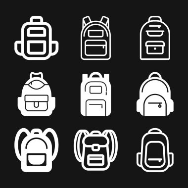 Sırt çantası katı simgesi. Web ve uygulama için tasarlanmış Bagaj sembolü tasarımı. EPS 10