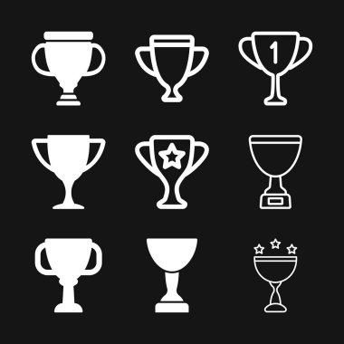 Trophy Kupası vektör simgesi. Spor rekabet siluet simge.