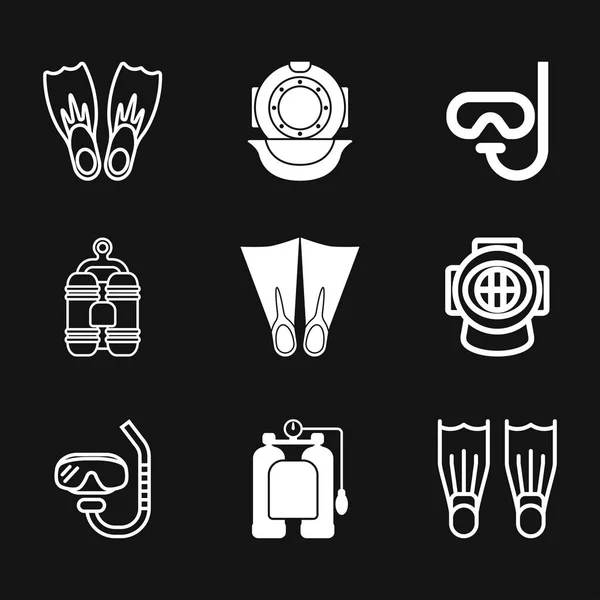 Icono de buceo, signo de vector de deporte acuático, símbolo — Vector de stock