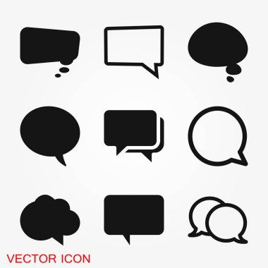 Arka planda konuşma balonu simgeleri. Vektör çizimi.