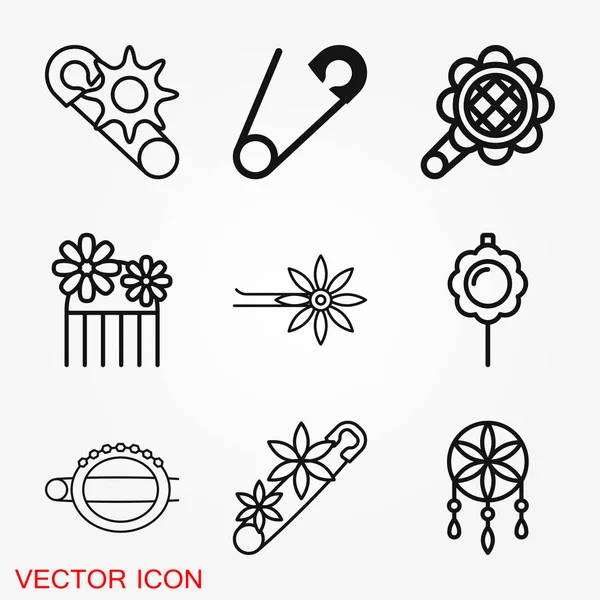 Icono del broche. Diseño plano ilustraciones vectoriales aisladas — Vector de stock