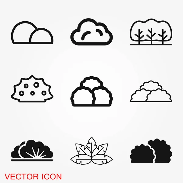 Icono de arbustos, silueta vectorial aislada en backgorund . — Vector de stock