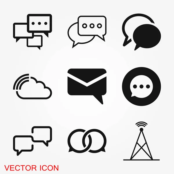 Kommunikationsikone. Datenkommunikation Icon Sammlung Icon Vektor — Stockvektor