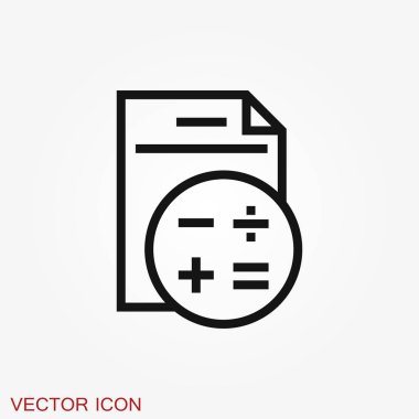 Muhasebe vektör simgesi. İş ve finans sembolü