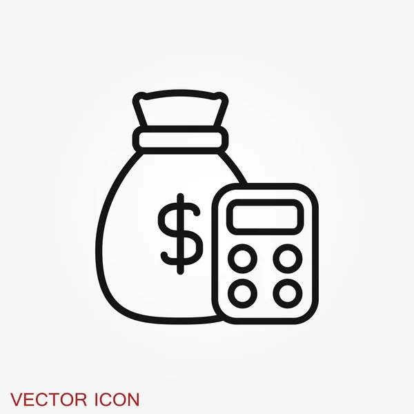 Icono de vector contable. Símbolo comercial y financiero — Vector de stock