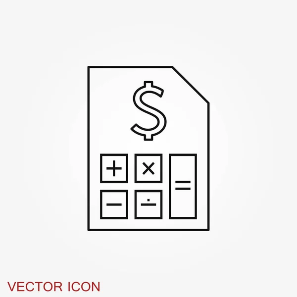 Icono de vector contable. Símbolo comercial y financiero — Vector de stock